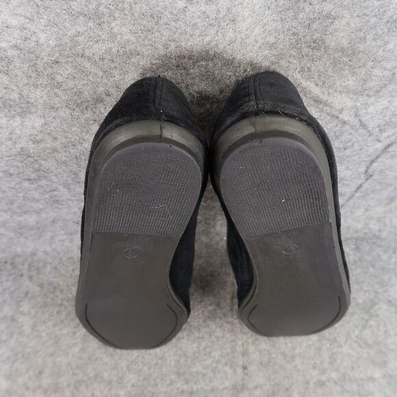 New York Lites Shoes Womens 8 Slippers Velvet Embroidered Horn Holly Black Flats - Picture 13 of 16